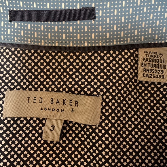 TED Baker London polo shirt shirt sleeve contrasting collar men’s sz 3 - Picture 3 of 13